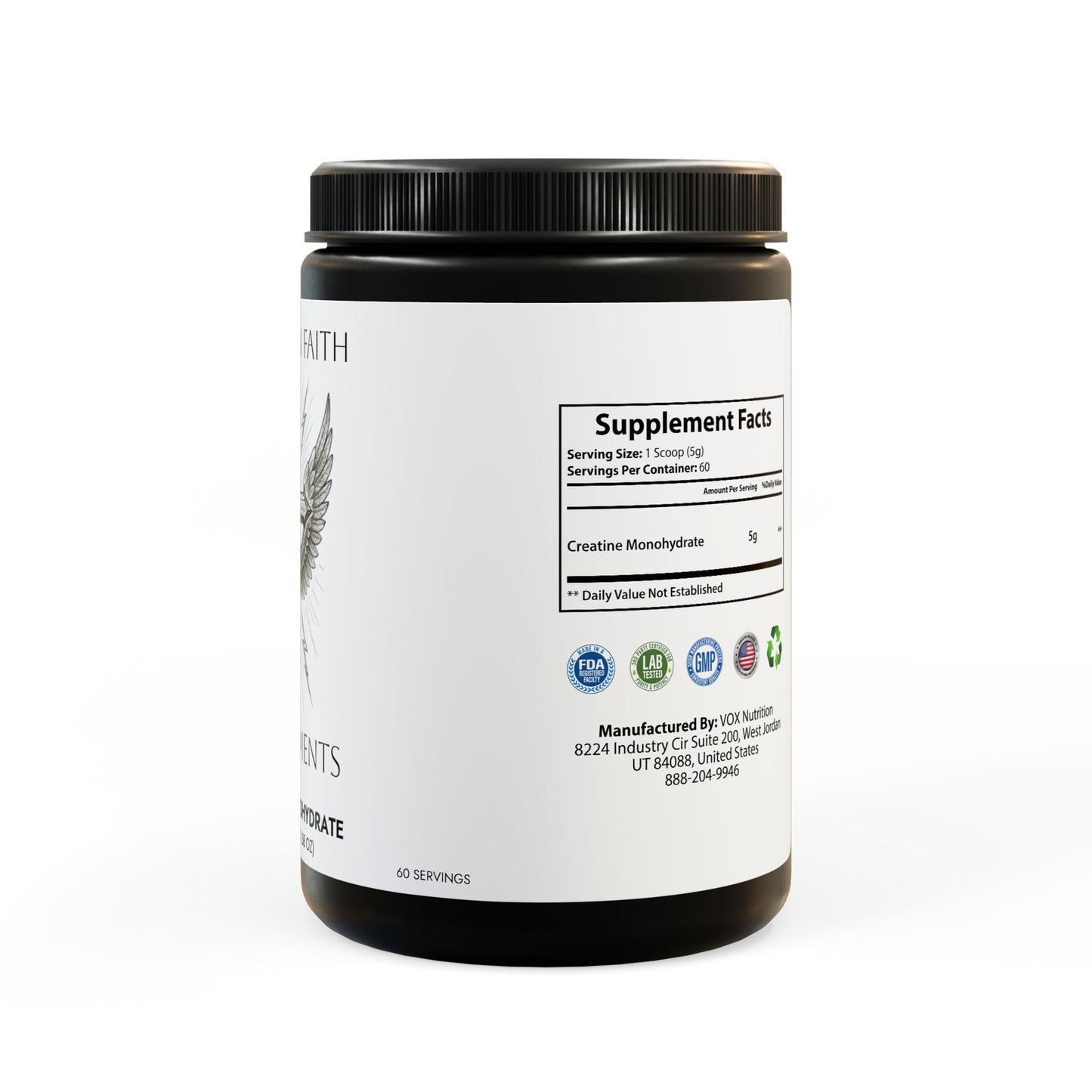Forged in Faith: Creatine Monohydrate Supplement (300g, 10.58oz)
